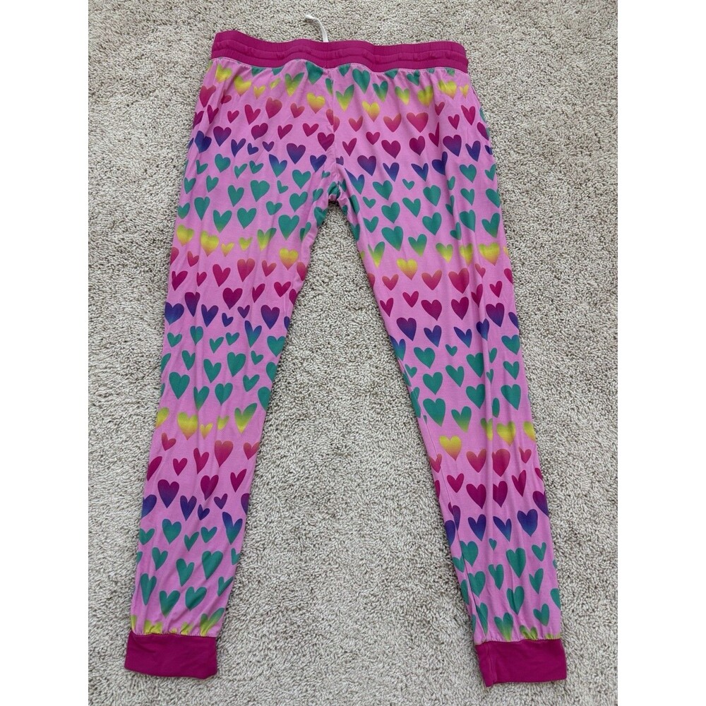 Little Sleepies Pink Ombré Hearts PJ Joggers Women’s M Cozycore Lounge Luxe - Picture 3 of 6